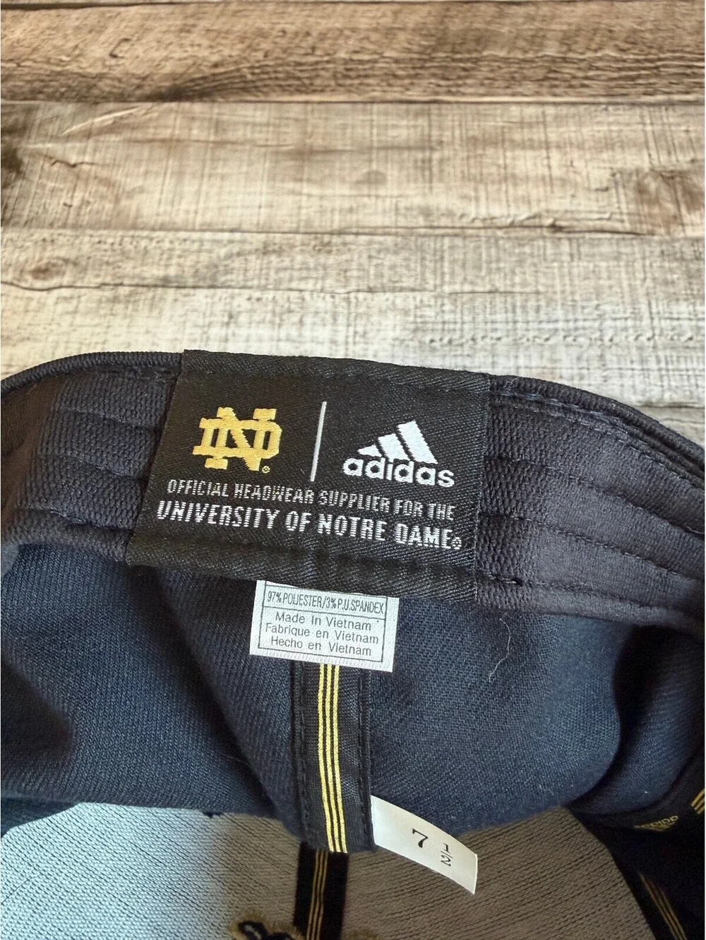 Notre Dame Fighting Irish Adidas Fitted Hat Size 7 1/2